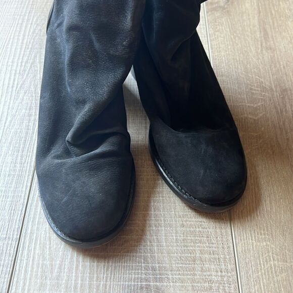Free People Ellie Block Heel Boot Black Suede US 7 - Picture 5 of 14